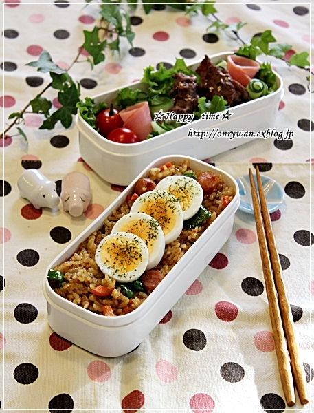 カレーピラフ弁当と常備菜作り♪_f0348032_17151456.jpg