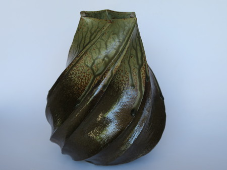 Twist Faceted Ash Glaze Vase_e0038312_0403.jpg