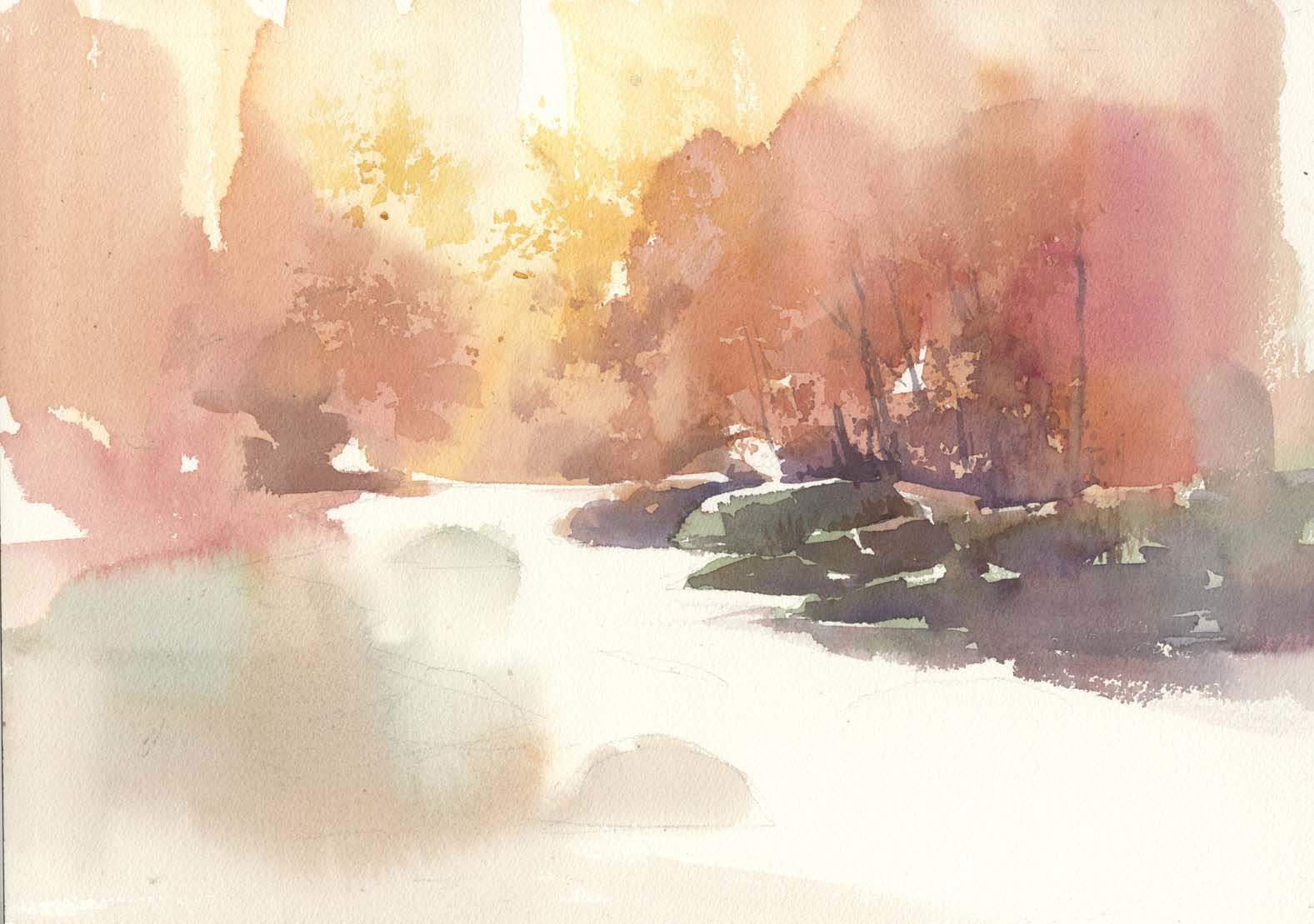 紅葉 水彩画_f0176370_17132985.jpg