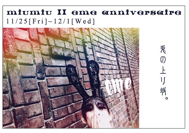 miumiu愛と涙の11周年~兎の上り坂~明日からです!_a0050302_3154851.jpg