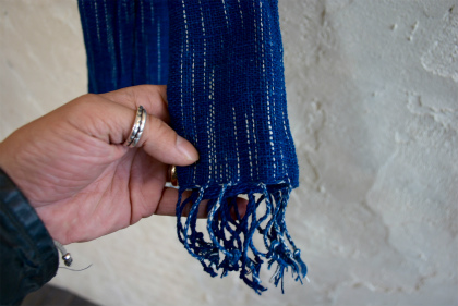 natural indigo home spun cotton stole from ethnic minority village in Laos_f0226051_17333240.jpg
