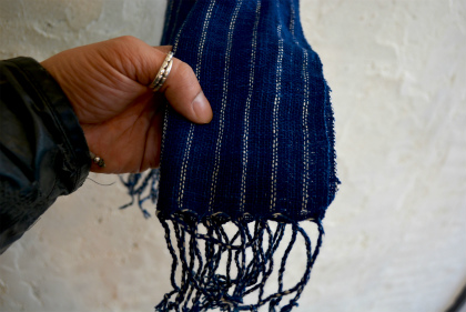 natural indigo home spun cotton stole from ethnic minority village in Laos_f0226051_17374780.jpg
