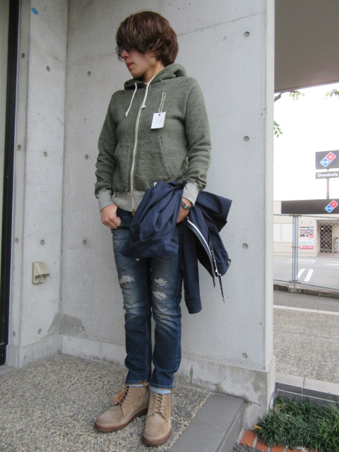 程好いOLIVE MELANGE色★ Kepani ZIP PARKA STYLE!♪!_d0152280_20592345.jpg