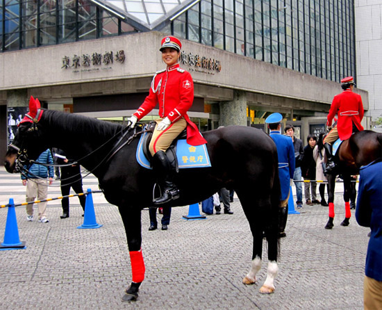 池袋に警視庁騎馬隊 のんびり街さんぽ