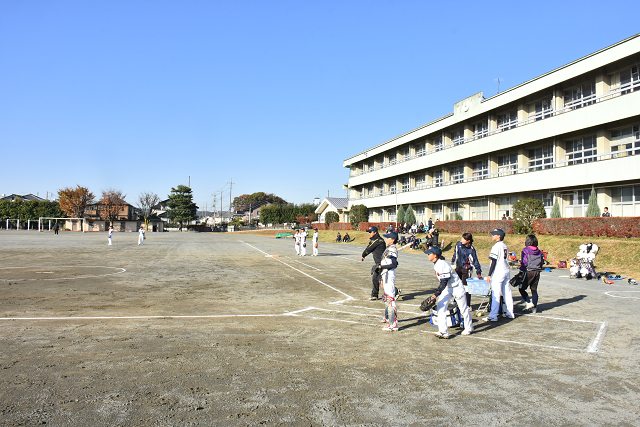 岸城中群馬遠征　試合前ノック_b0249247_2244192.jpg