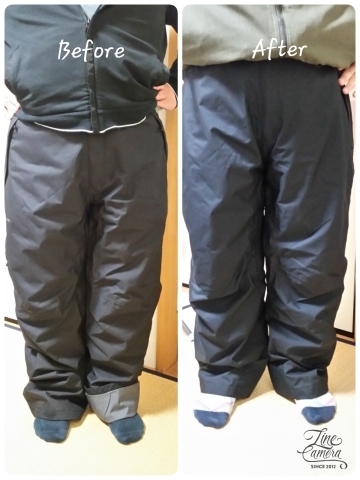 メンズスキーウェアーパンツの丈つめ T Y Closet 小柄な大人の針仕事 花のある生活