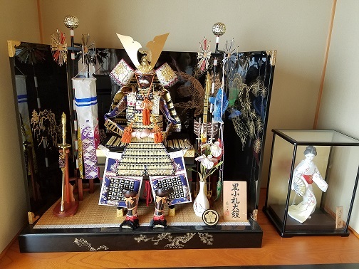 五月人形冑セット床の間飾り