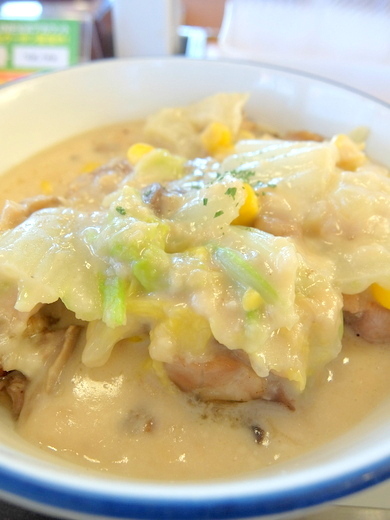 12 6 松屋 鶏と白菜のクリームシチュー定食 ライス大盛 1週間ライス大盛無料 食欲記
