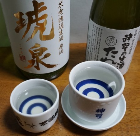 日本酒飲み比べ　たれ口＆琥泉氷温貯蔵_b0176192_19563661.jpg