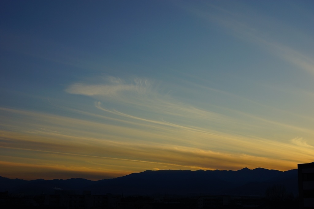 today\'s sunset（長野県松本市　12月8日）_e0223456_11003752.jpg