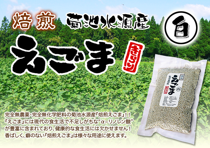 令和元年度産『焙煎白エゴマ粒』販売スタート!無農薬・無化学肥料で育てた「菊池水源産エゴマ」です!_a0254656_16582943.jpg