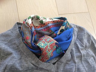エルメス プリーツスカーフ カレ ステップ美術 小物