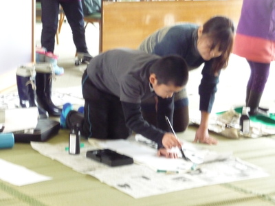 楽しい書初め体験!~清水園&北方博物館_e0135219_13282274.jpg