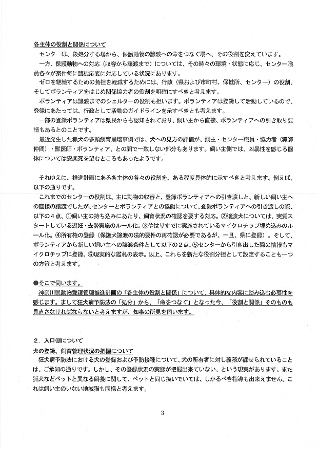 質問趣意書提出～殺処分ゼロ達成の次段階について_e0098078_0373744.jpg