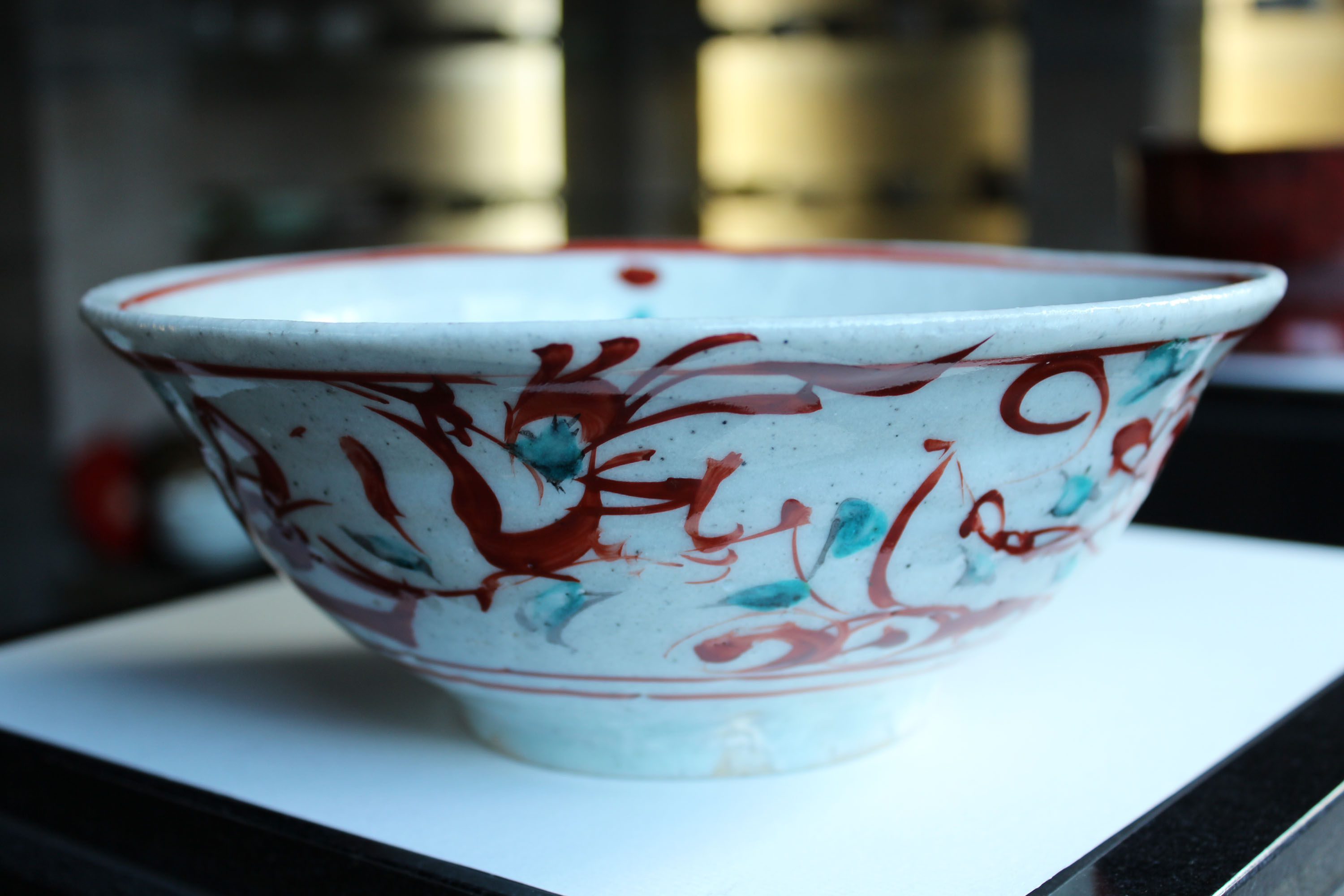 坪島土平 赤絵鉢 : うつわや釉