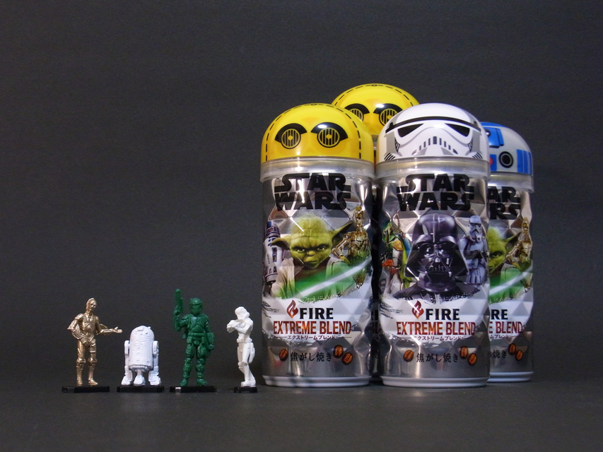 缶コーヒー FIRE スターウォーズ フェイスキャップ付フィギュア
