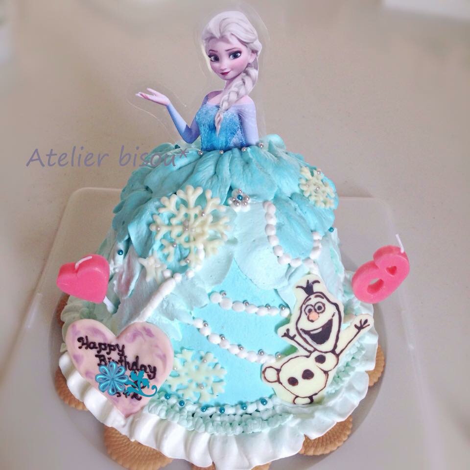 アナ雪 エルサのドールケーキ Atelier Bisou ーお菓子教室アトリエ ビズ