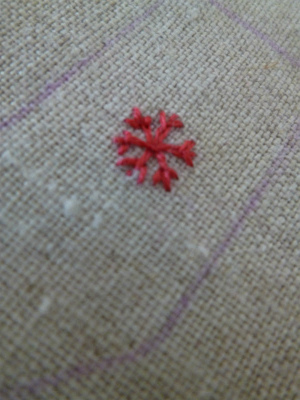 christmas ornament  その２   雪の結晶の刺しゅう♪_a0165160_14253409.jpg