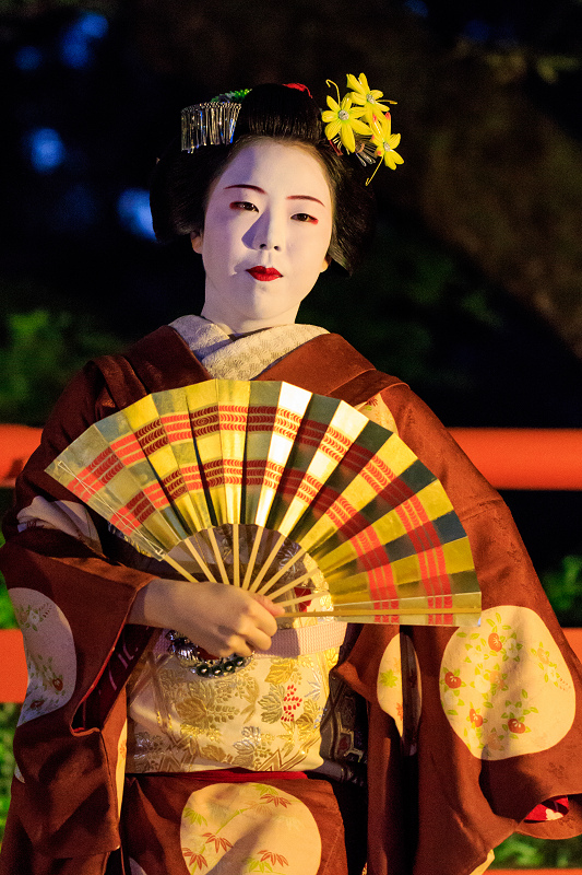 北野天満宮ライトアップ　奉納舞踊（上七軒　勝奈さん、市多佳さん、尚絹さん）_f0155048_23395620.jpg