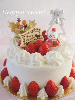 苺のクリスマスケーキ。・*_c0184211_2252110.jpg