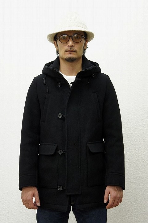 今すぐ着たいセールアウター!【LOUNGE LIZARD】【ラウンジリザード】No.5649 W CLOTH MELTON HOODED COAT [BLACK]☆そして、口内炎。_b0108653_19511368.jpg