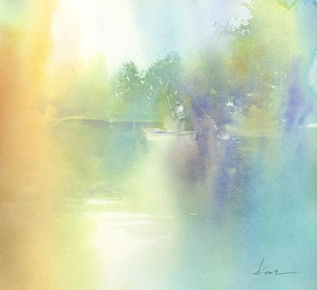 柳川と伊万里湾　水彩画_f0176370_17040658.jpg