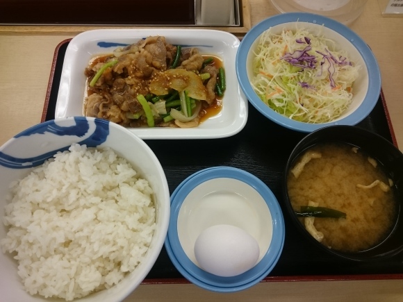 12/24夜勤明け プルコギ定食生玉子ご飯大盛り無料¥690+生ビール2杯¥300@松屋_b0042308_00205499.jpg