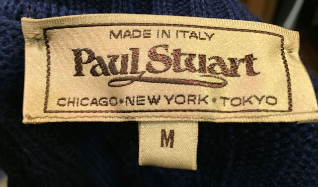 １２月２６日入荷！　MADE IN ITALY PAUL STUART コットンセーター！_c0144020_14193966.jpg