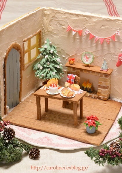 クリスマスドールハウスアイシングクッキー、アドベントカレンダー最終回　Homemade Xmas Dollhouse Icing Cookies - お茶の時間にしましょうか－キャロ＆ローラのちいさなまいにち－　Caroline & Laura's tea break