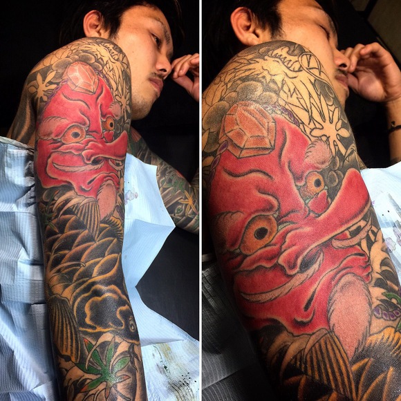 和彫り 鯉 天狗 紅葉 刺青 千葉 聖針 2face Tattoo Studio Japan 千葉県木更津市 刺青処 聖針