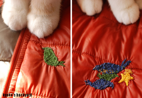 ベストに開いた穴を、ダーニング風の刺繍で修理_b0253205_01555735.jpg