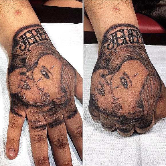 クラウンガール 手の甲 チカーノタトゥー ローライダータトゥー Tattoo 千葉 聖針 2face Tattoo Studio Japan 千葉県木更津市 刺青処 聖針