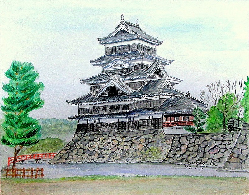 国宝・松本城』~水彩画 : 澄爺ちゃんの趣味っぱい!(3) 国宝・松本城』~水彩画 : 澄爺ちゃんの趣味っぱい!(3)