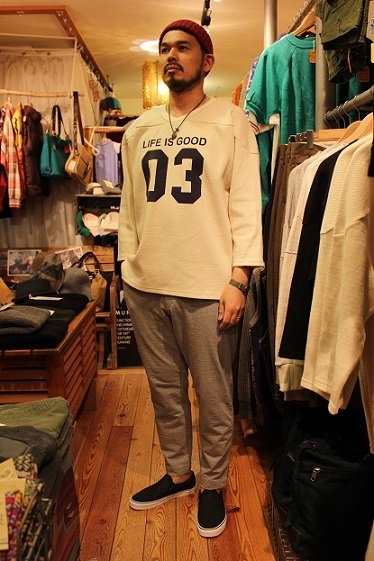 melple \"ワッフルフットボール七分袖\" ご紹介_f0191324_08282281.jpg