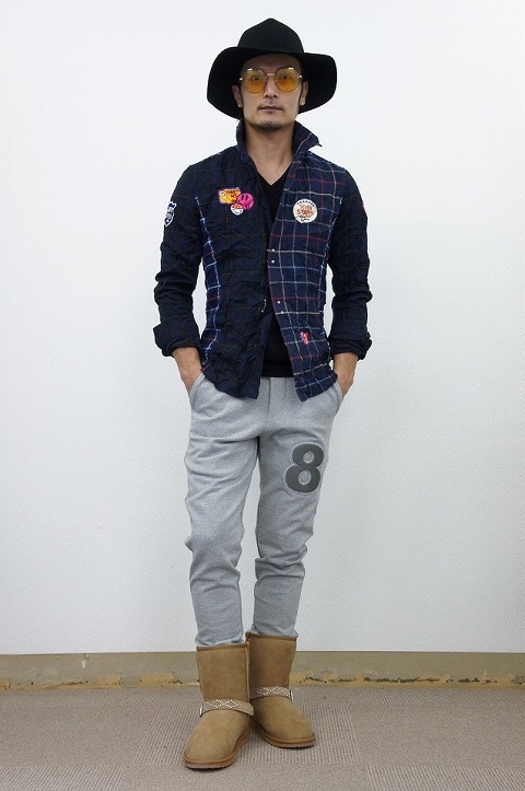 SENSE掲載コラボアイテム！【daboro】【ダボロ】DSH001-001 AKM x daboro CRAZY CHECK HOOK SHIRT [NAVY]☆そして、和三盆。_b0108653_20084084.jpg