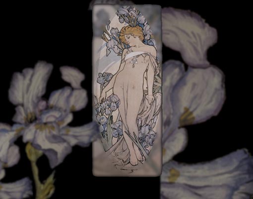 N.1041イリスの花 ジャポニズムの花瓶 ルグラ・モンジョワ