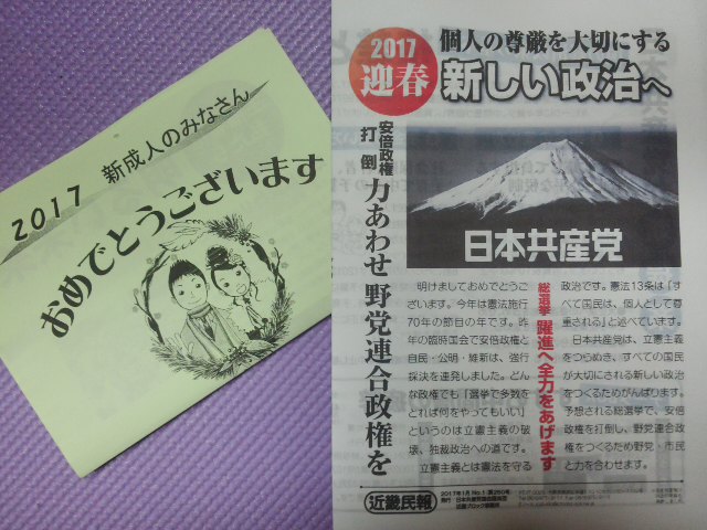 川西市１４９８人の成人式＊＾－＾＊個人の尊厳を大切にする社会を☆新しい政治へ・・・今を生きる大人の責任を☆_f0061067_21372697.jpg