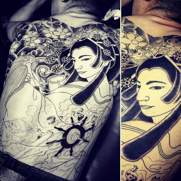 和彫り 地獄太夫 花魁 刺青 千葉 木更津 聖針 2face Tattoo Studio Japan 千葉県木更津市 刺青処 聖針