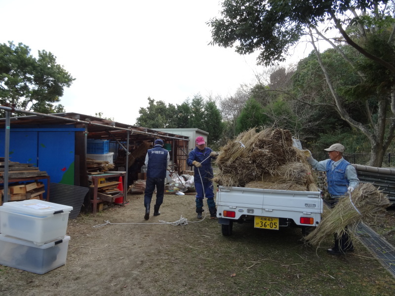 「新春里海まつり2017」とんど組み立て・・・せんなん里海公園内砂浜・他_c0108460_20292936.jpg