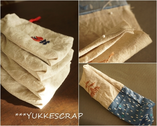 刺繍生活　～バネ口ポーチ仕立てと巾着袋～　【くらし部門】_d0348118_16115369.jpg