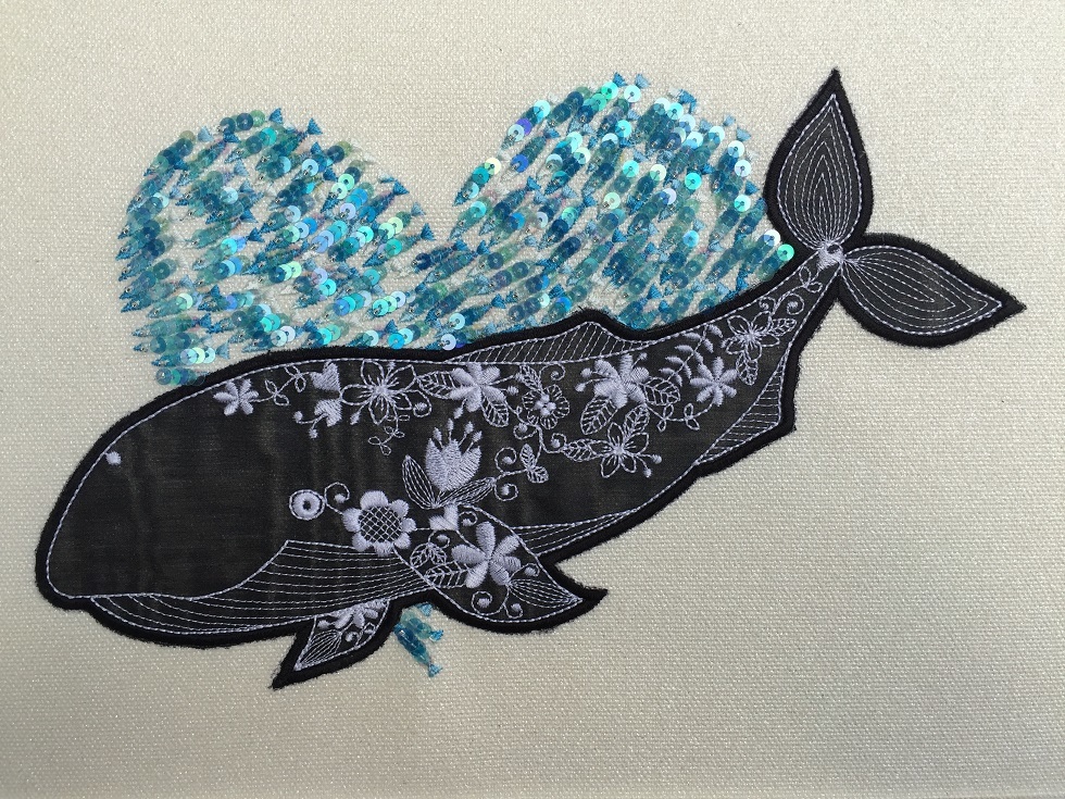 鯨の刺繍データ♪ : ミシン刺繍オリジナルデータ制作♪ 笑顔で手作り