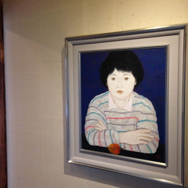 水彩画 陸揚げ船 (額縁付き)Ω