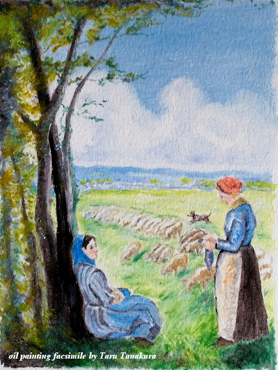 カミーユピサロ 鳥の女 La femme aux paules 絵画 カミーユ