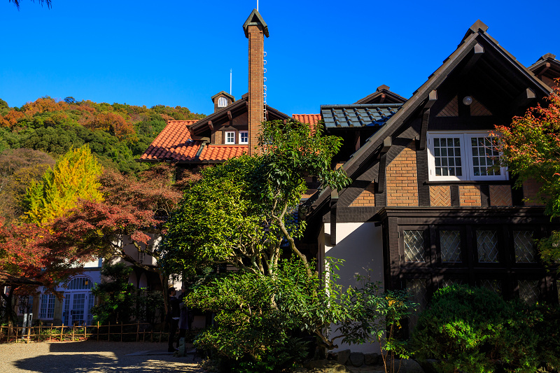 京都の紅葉2016 青空と紅葉と（大山崎山荘美術館）_f0155048_2338592.jpg