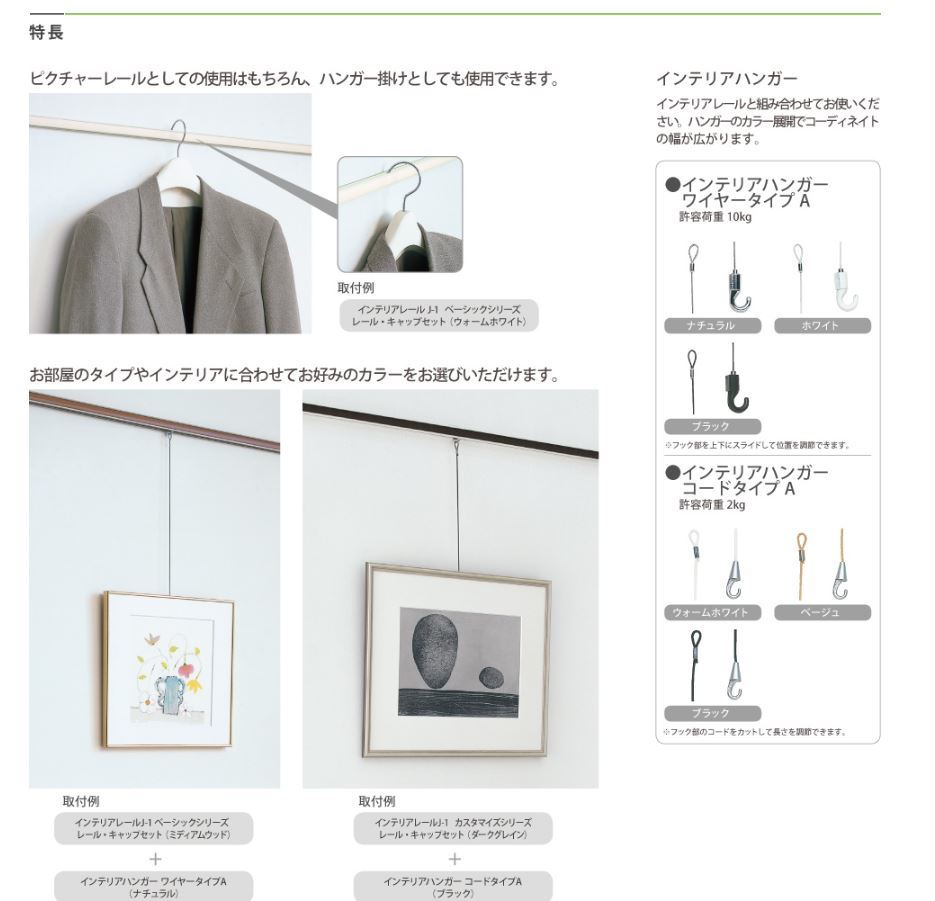 ピクチャーレール　TOSO　トーソー　インテリアレールＪ－１_e0243413_14163257.jpg