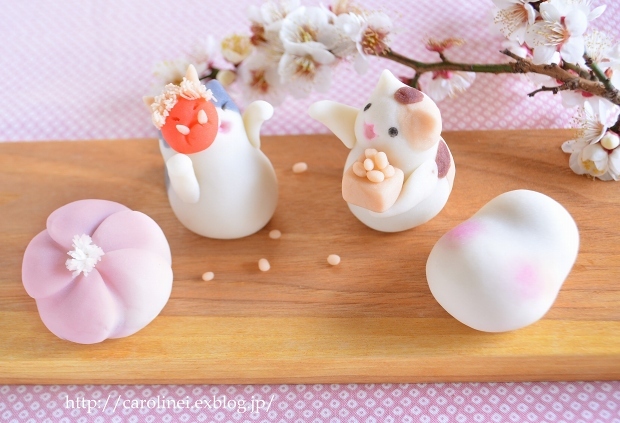 節分の猫練りきり　　Homemade Setsubun Cat Nerikiri_d0025294_19294177.jpg