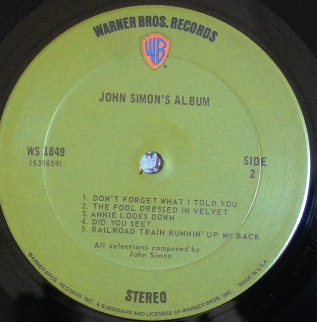 加LP ジョン•サイモンズ•アルバム JOHN SIMON+7