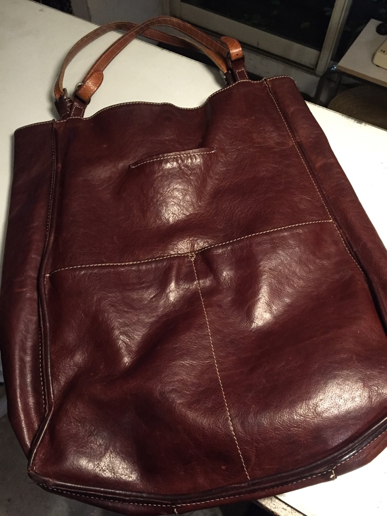 Bag レザーバッグ 角破れ 革物 リメイク _b0178425_16342049.jpg