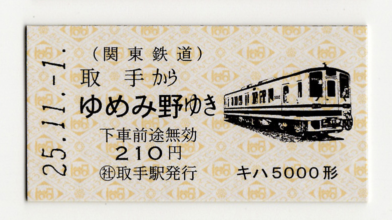 常総線開業100周年記念乗車券 : 饂飩と蕎麦