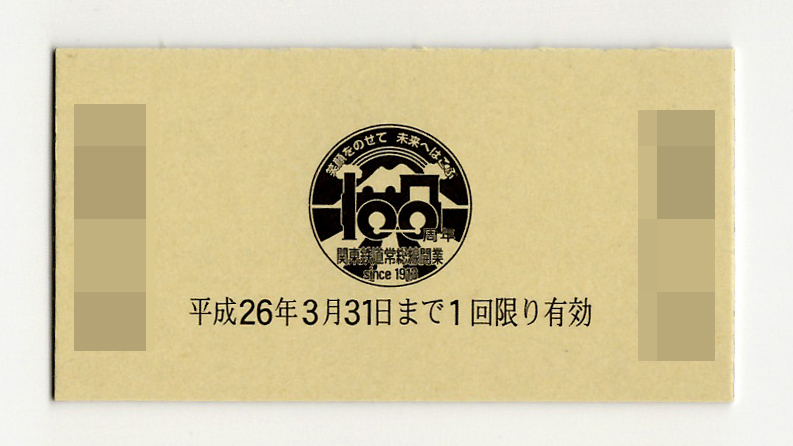 常総線開業100周年記念乗車券 : 饂飩と蕎麦